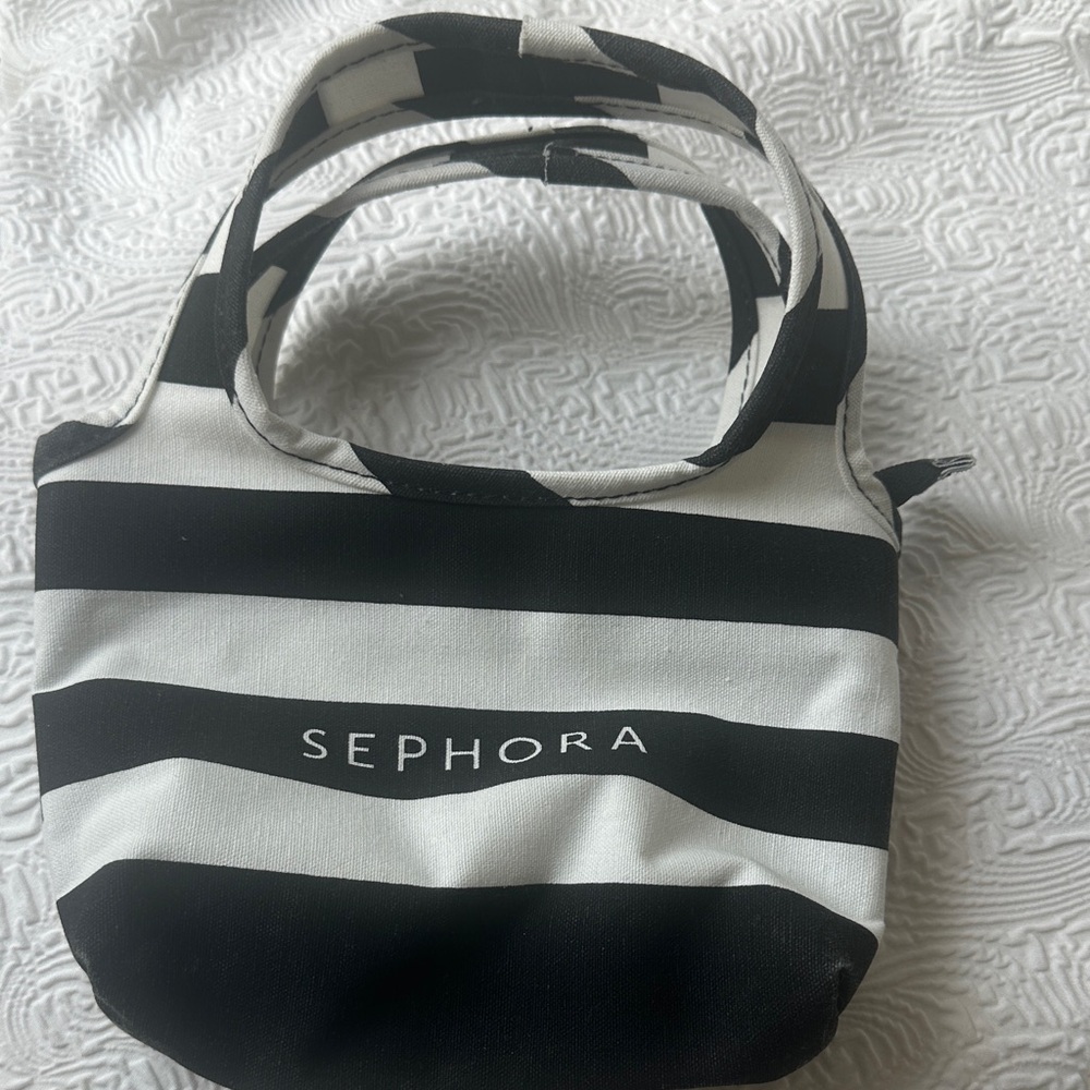 Sephora Monochrome Striped Cosmetic Bag